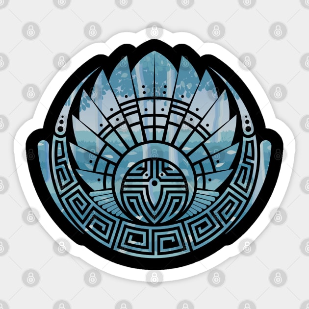 Light Blue Tribal Glyph Sticker by DoomDesigns